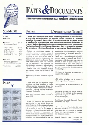Faits & Documents N°541 - L'administration Trump II