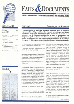 Faits & Documents N°542 - Dominique de Villepin