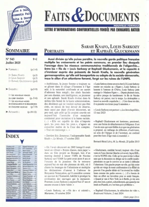Faits & Documents N°543 - Knafo, Sarkozy et Glucksmann