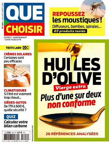 Que Choisir N.604 - Huiles d'olive, plus d'une sur deux non conforme